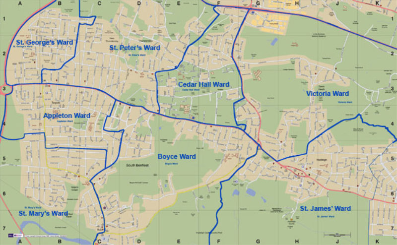 Borough Council Wards in Hadleigh, South Benfleet & Thundersley
